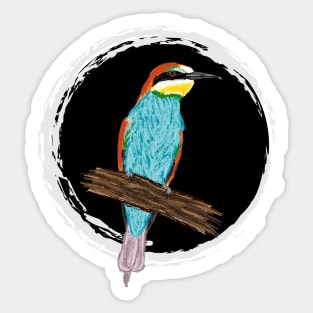 Nice Artwork showing an European Bee-Eater VI Sticker